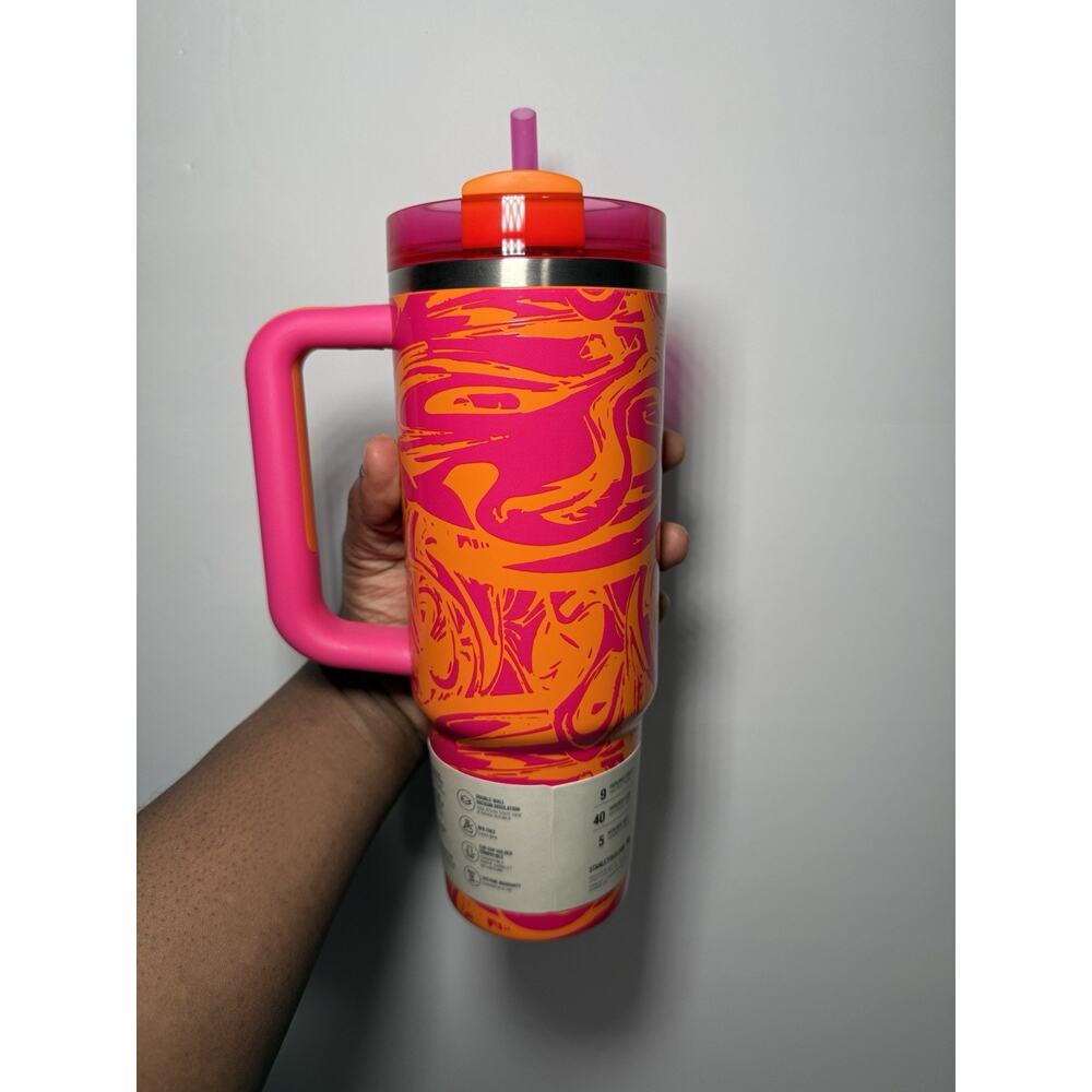 Stanley X Moolah Kicks Turquoise + Pink Orange 30oz Quencher Tumbler Set BNWT - Picture 11 of 14